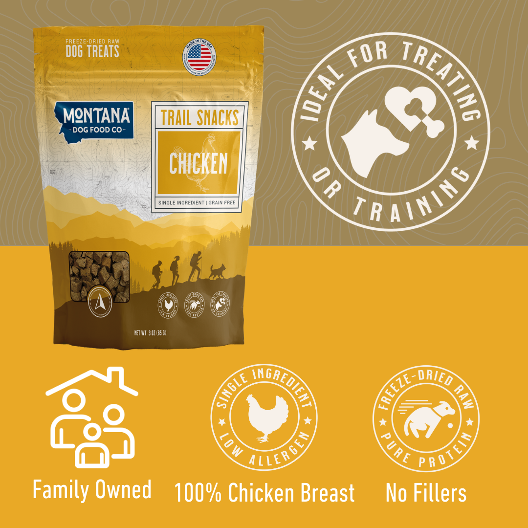 Montana Dog - Chicken Breast Freeze-Dried Raw Trail Snacks (Treats) for Dogs 3oz