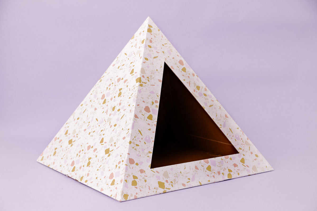 Kitty Kardboard 'Terrazzo' Cardboard Cat Pyramid