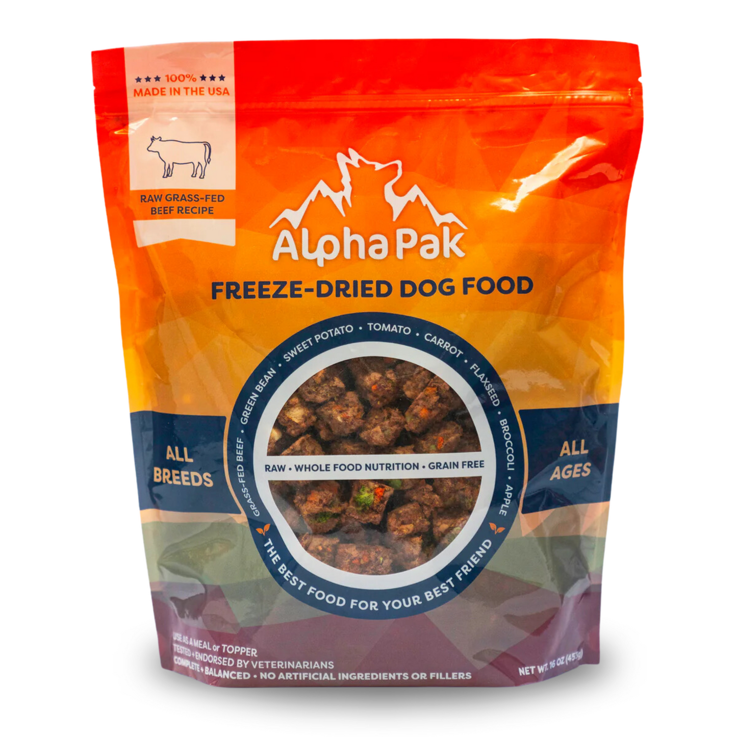 AlphaPak Freeze-Dried Raw Beef — Formulated for Dog Longevity