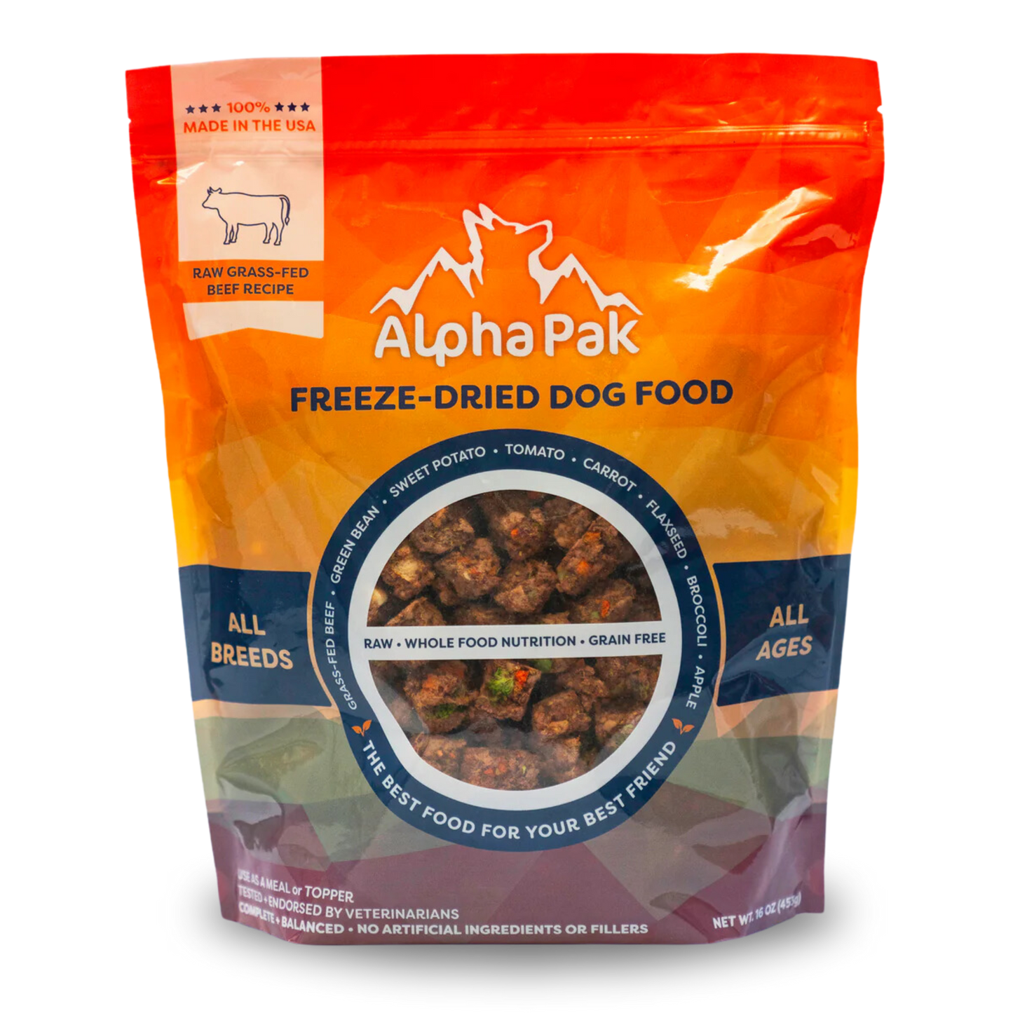 AlphaPak Freeze-Dried Raw Beef — Formulated for Dog Longevity