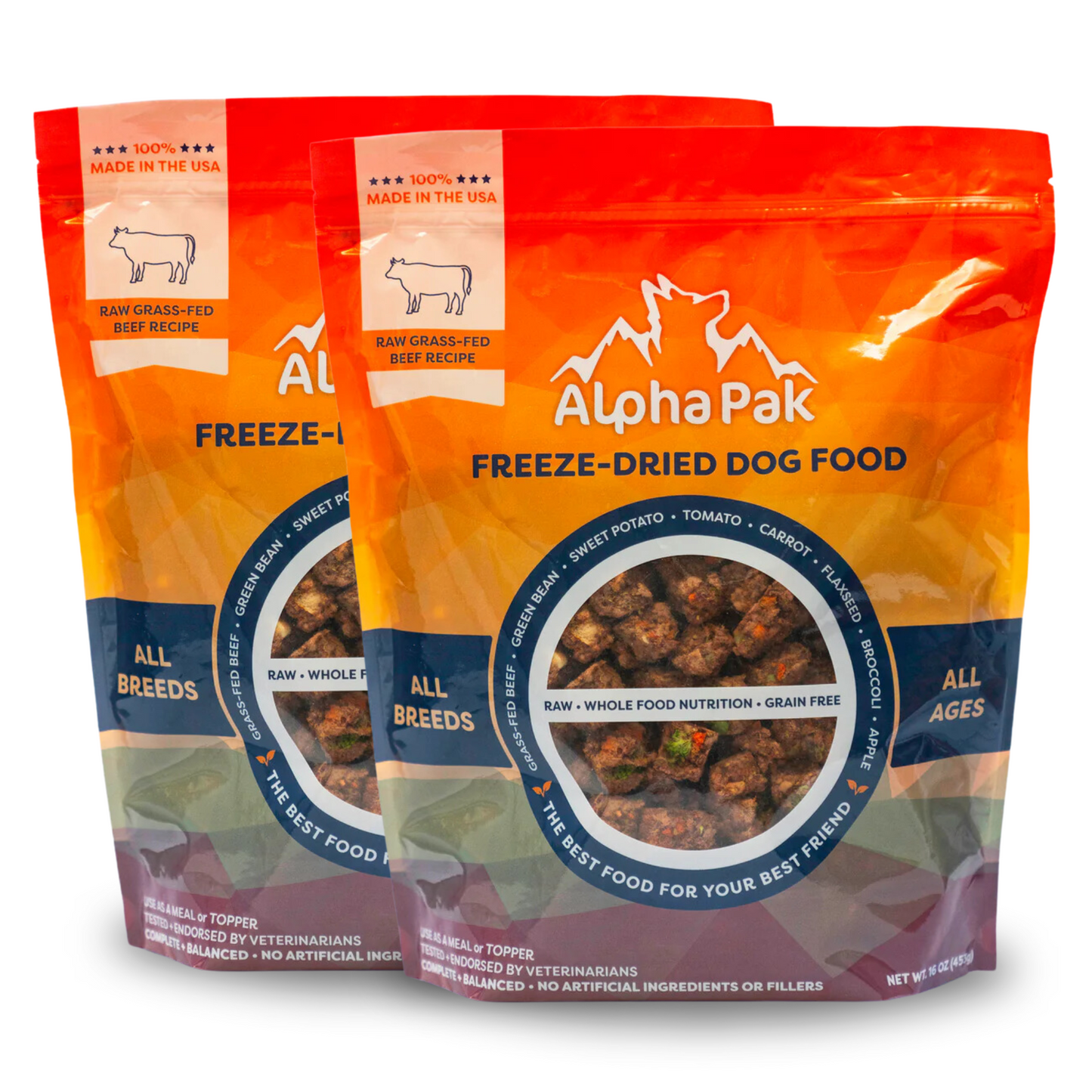 AlphaPak Freeze-Dried Raw Beef — Formulated for Dog Longevity