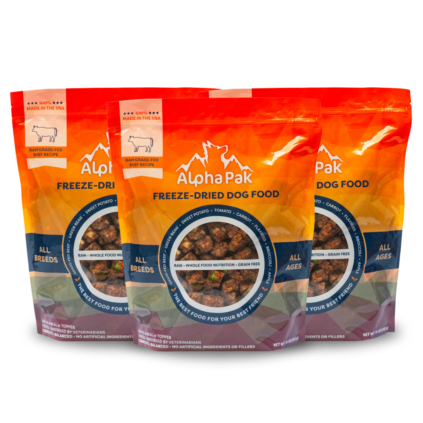 AlphaPak Freeze-Dried Raw Beef — Formulated for Dog Longevity