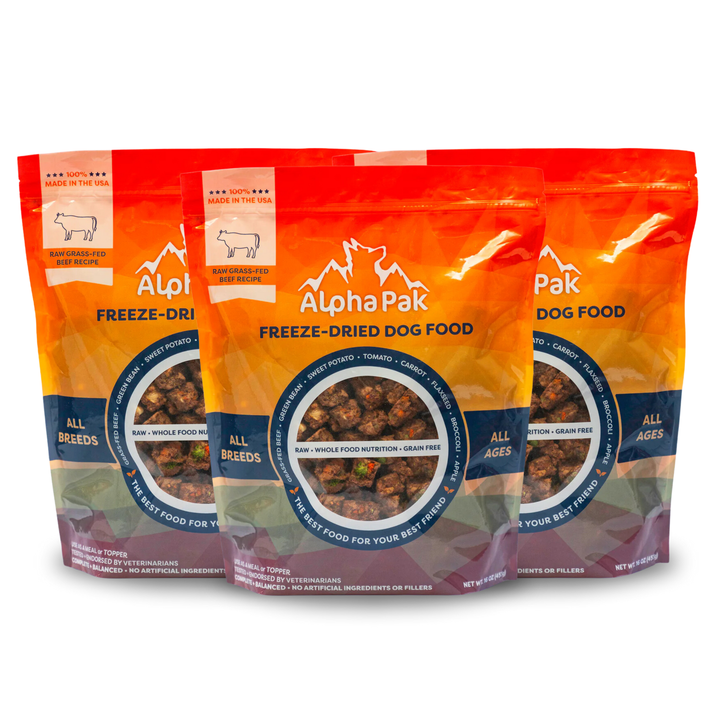 AlphaPak Freeze-Dried Raw Beef — Formulated for Dog Longevity