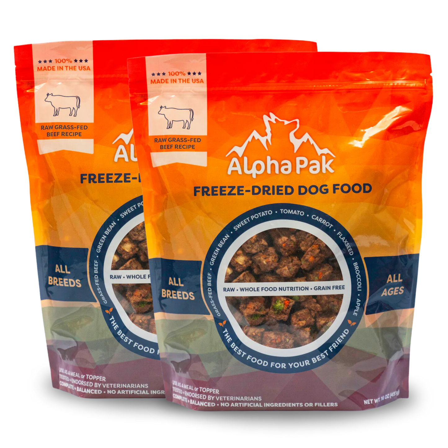 AlphaPak Freeze-Dried Raw Beef — Formulated for Dog Longevity