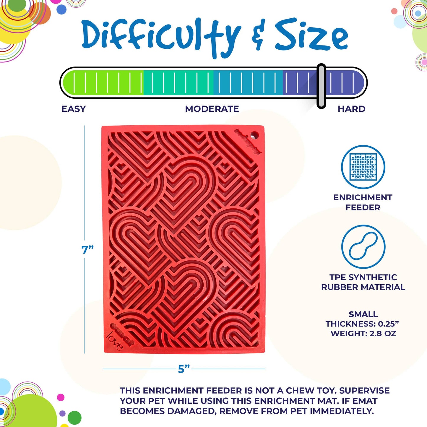 SodaPup Love eMat - Enrichment Lick Mat for Dogs and Cats| Heart Design | SodaPup