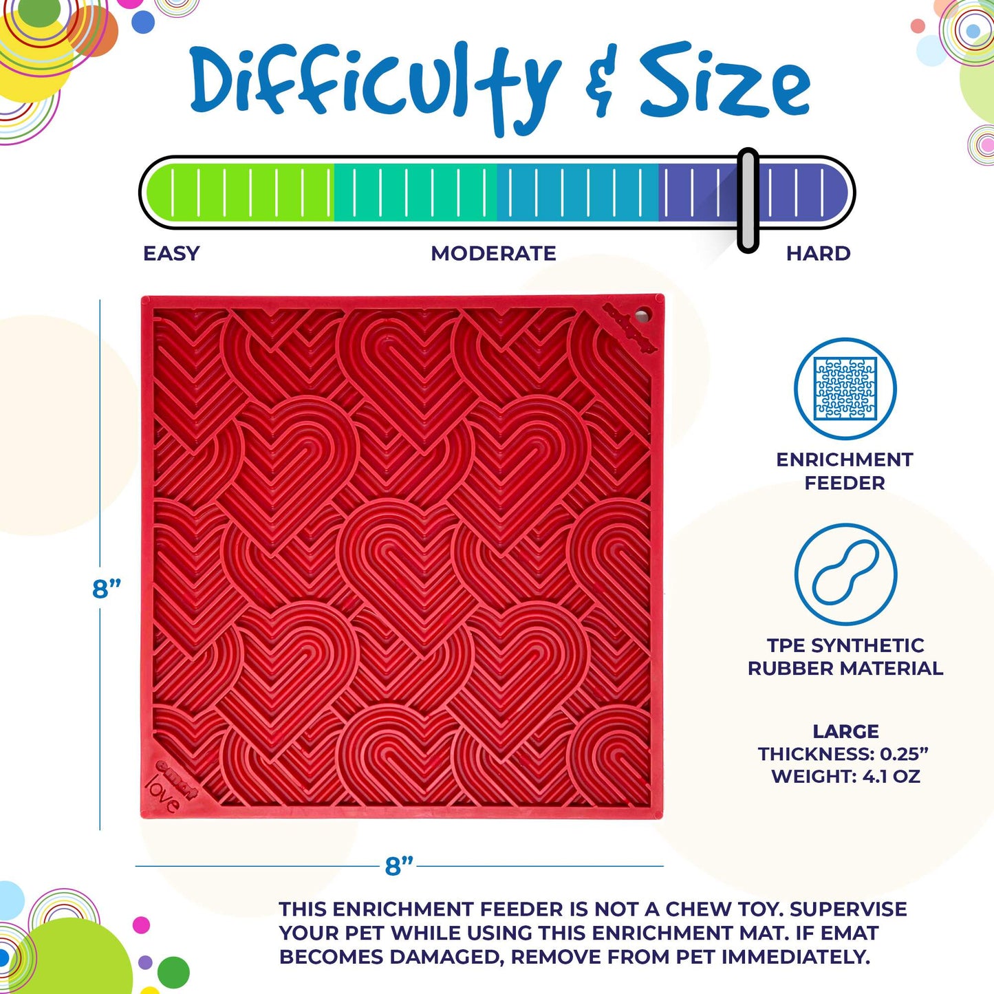 SodaPup Love eMat - Enrichment Lick Mat for Dogs and Cats| Heart Design | SodaPup