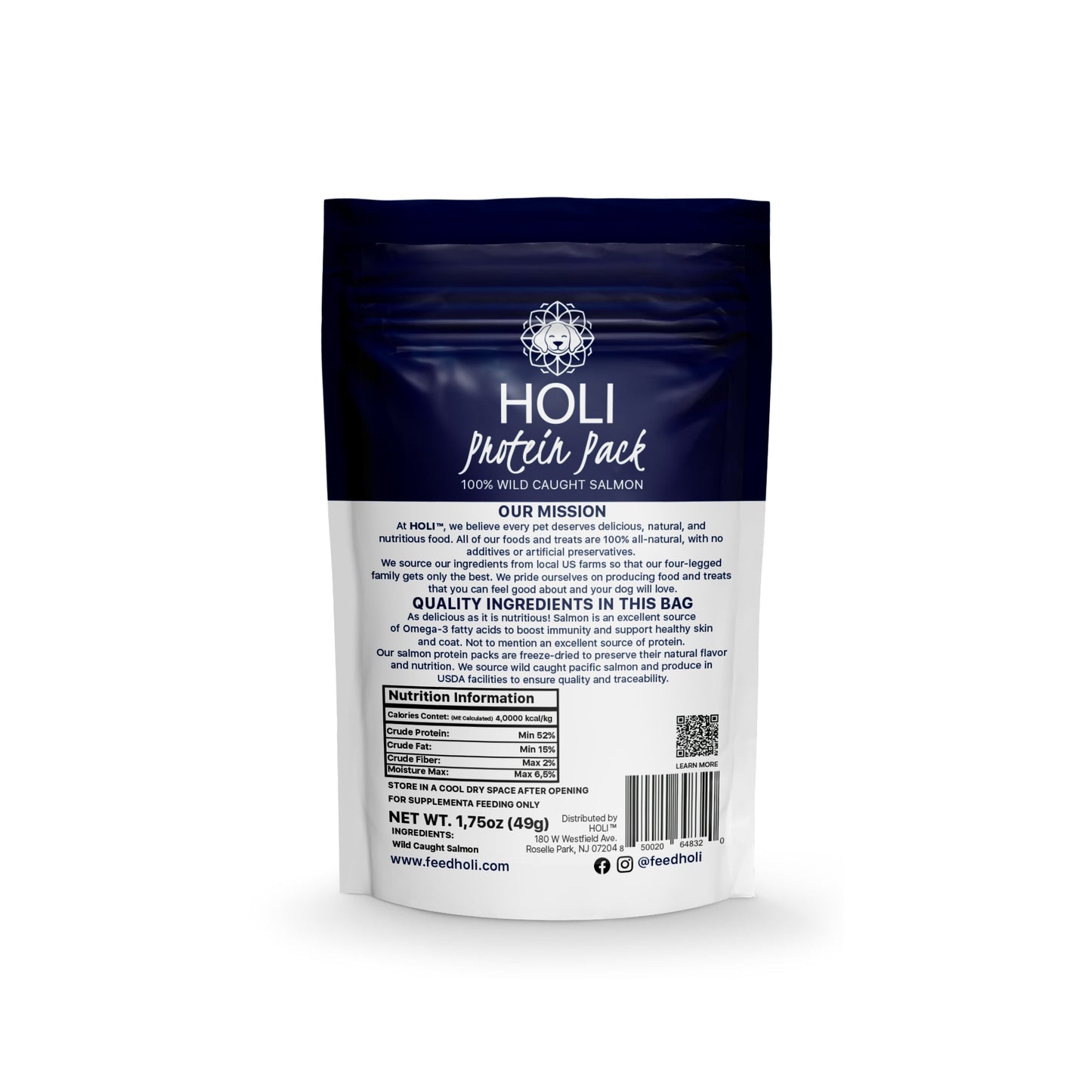 HOLI - Wild Caught Salmon Dog Food Topper - Freeze Dried - Single Ingredient