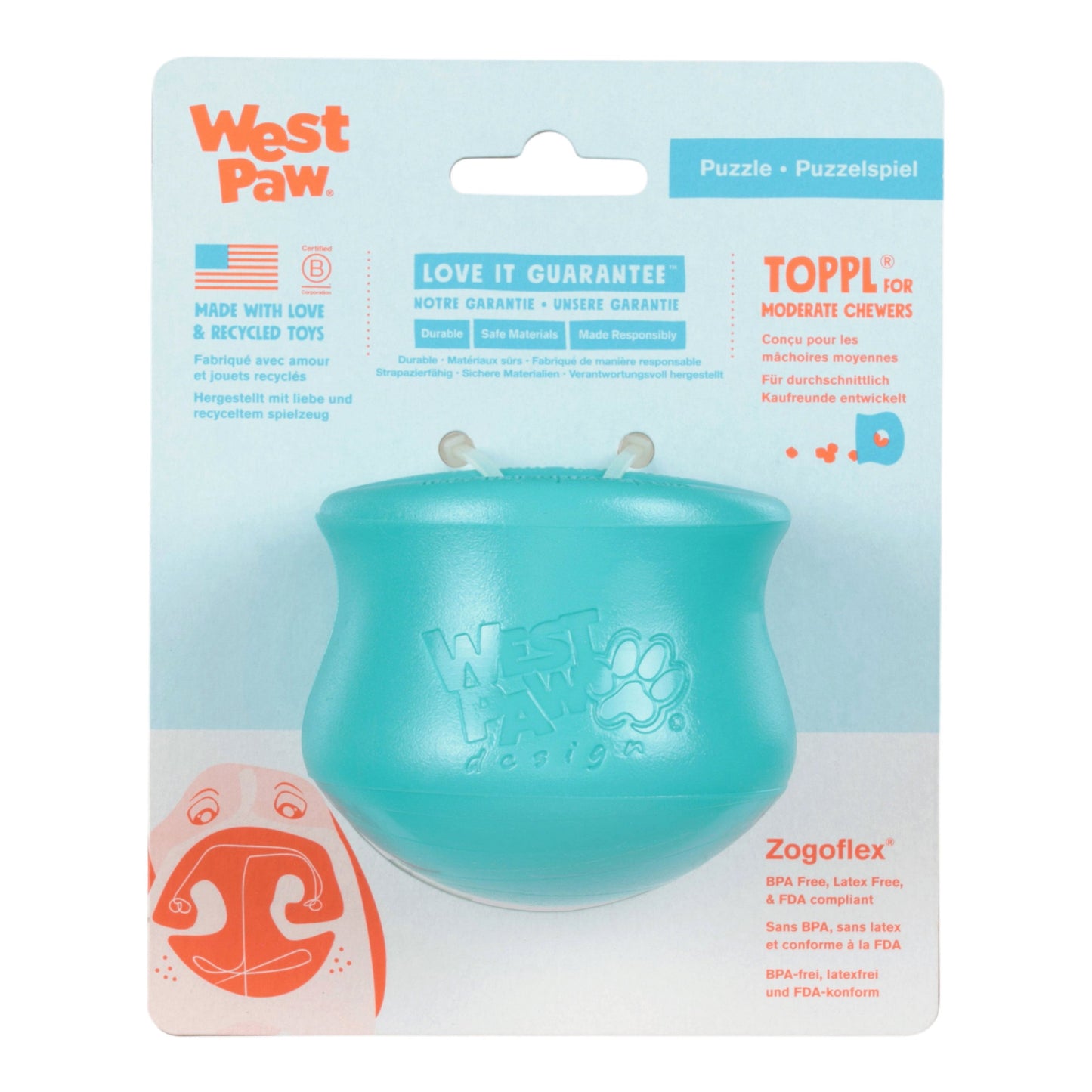 West Paw Toppl Teal