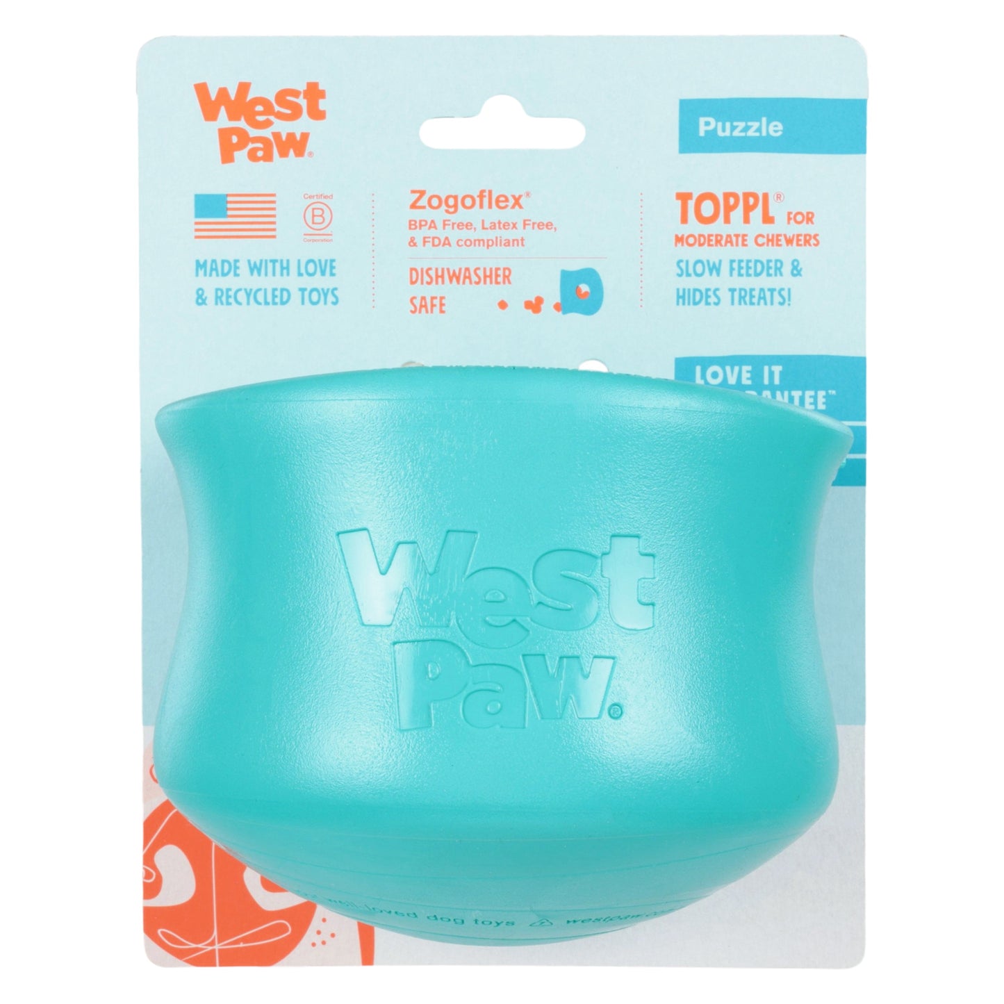 West Paw Toppl Teal