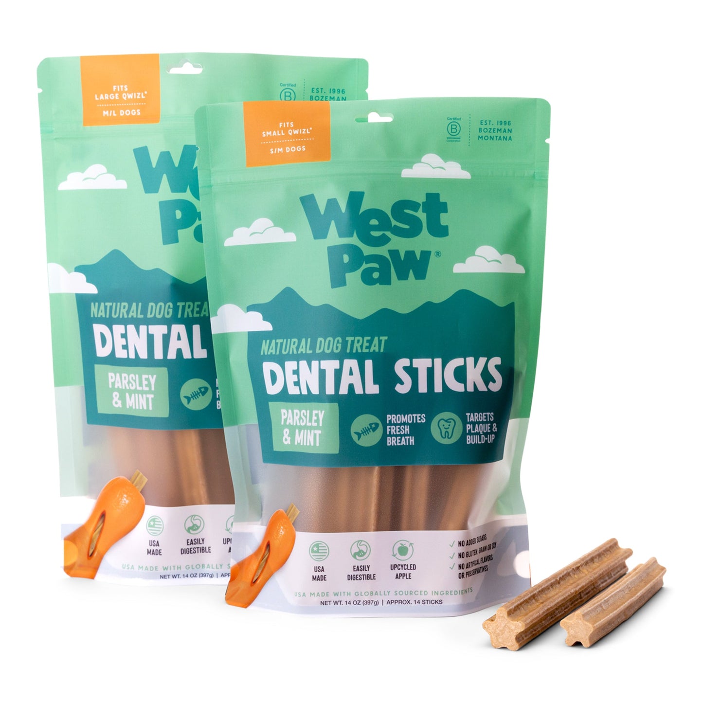 West Paw Natural Dental Sticks Large