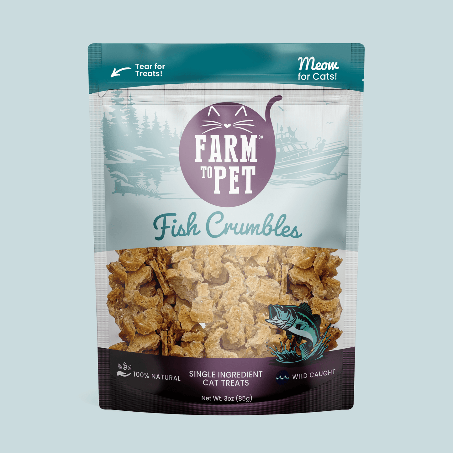Farm to Pet - Fish Crumbles for Cats | All-Natural Fish Cat Treats