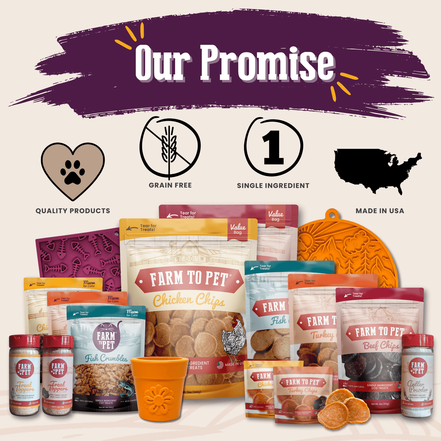 Farm to Pet - Chicken Crumbles Cat Treats | Single-Ingredient Treats for Cats