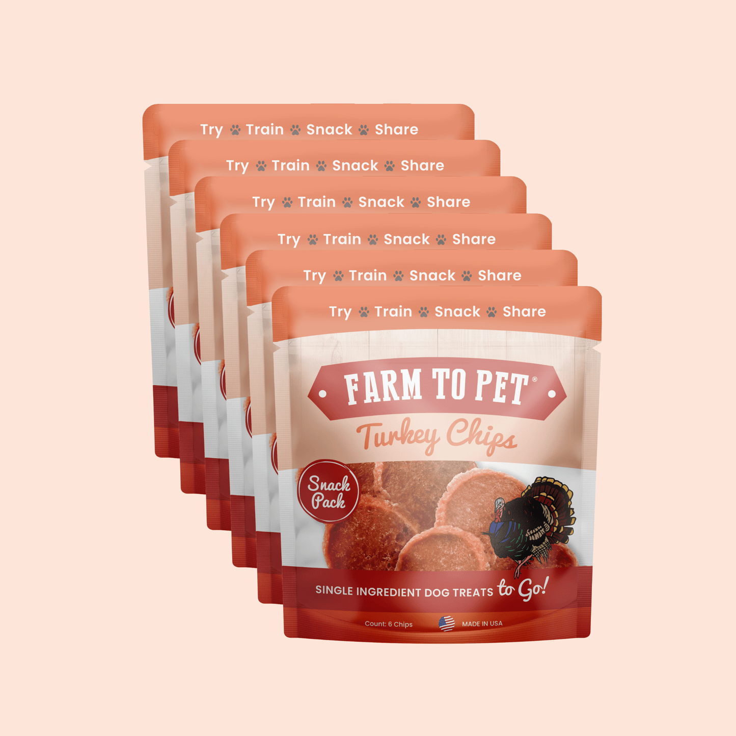 Farm to Pet - Turkey Chips Snack Pack Bundles | Low Allergen Treats for Training