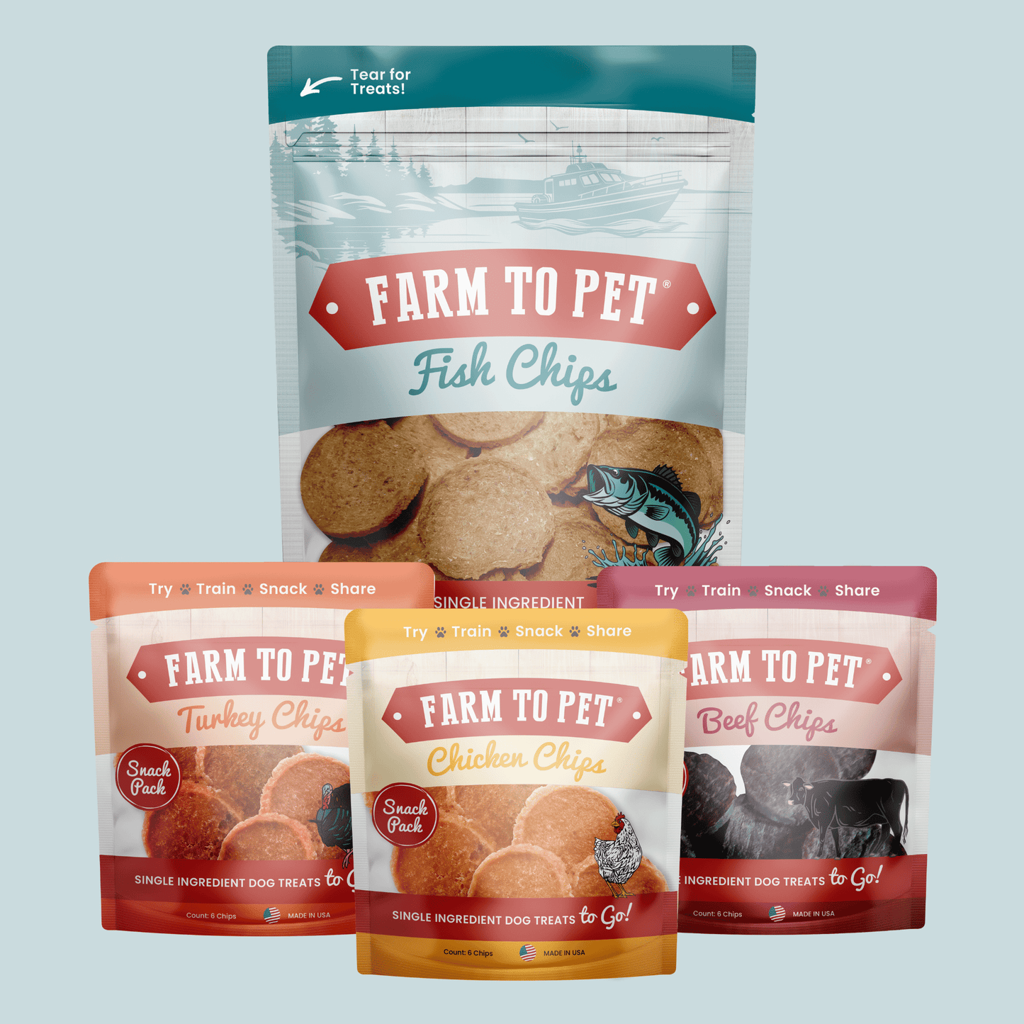 Farm to Pet - Puppy Packs 'n Snacks Dog Treat Starter Pack | Single-Ingredient Training Treats