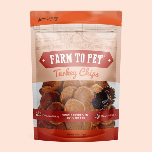 Farm to Pet - Turkey Chips for Dogs | All-Natural Single-Ingredient Healthy Dog Treats