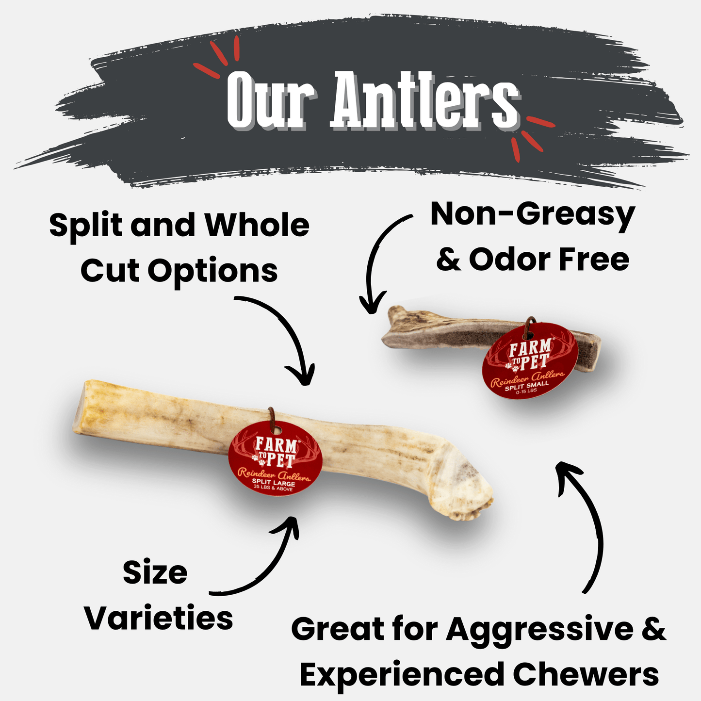 Farm to Pet - Reindeer Antler Dog Chews | Organic Chews for Dogs