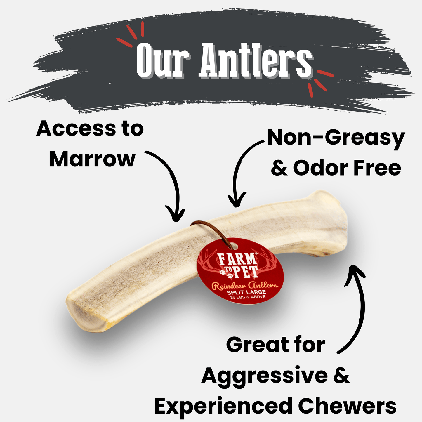 Farm to Pet - Reindeer Antler Dog Chews | Organic Chews for Dogs