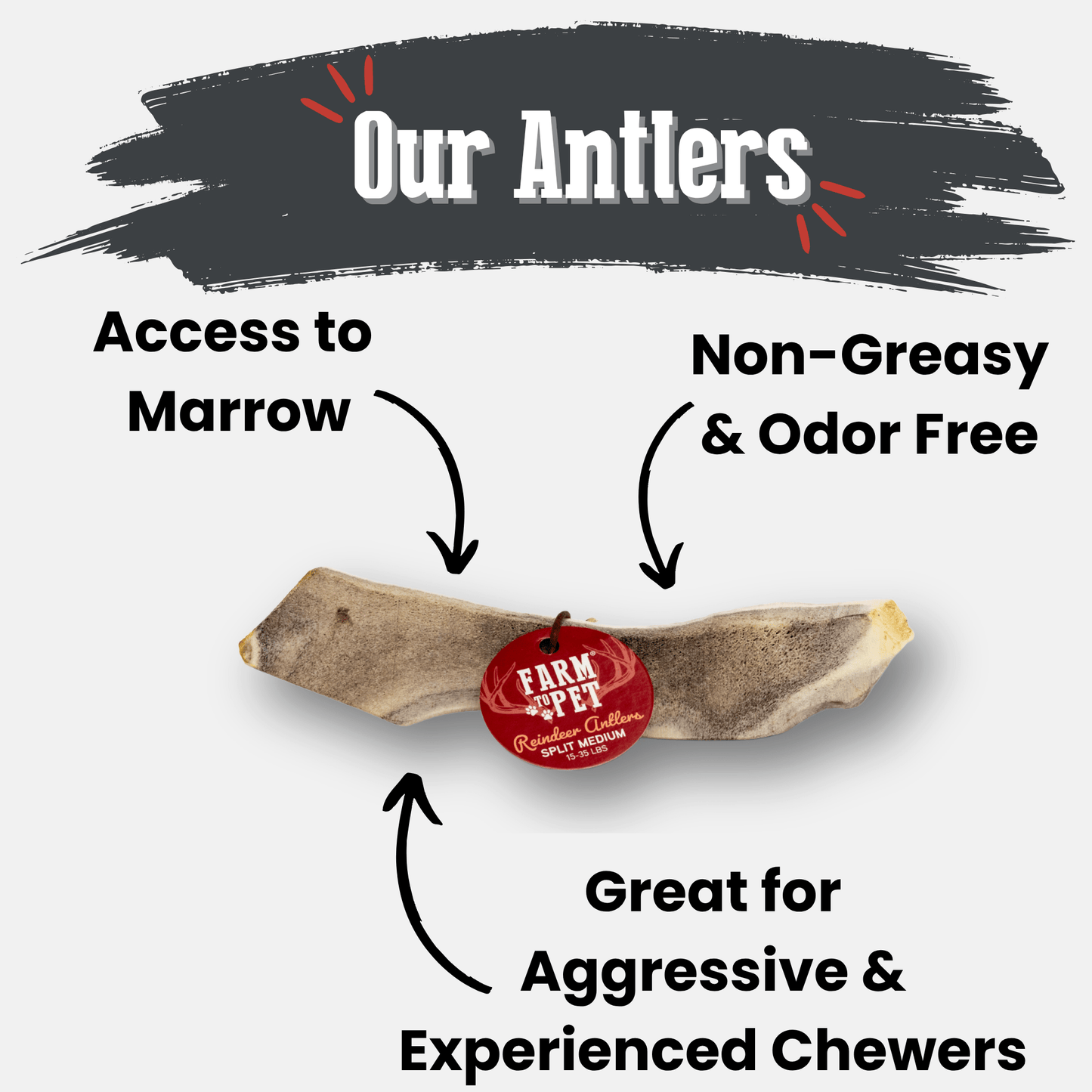Farm to Pet - Reindeer Antler Dog Chews | Organic Chews for Dogs