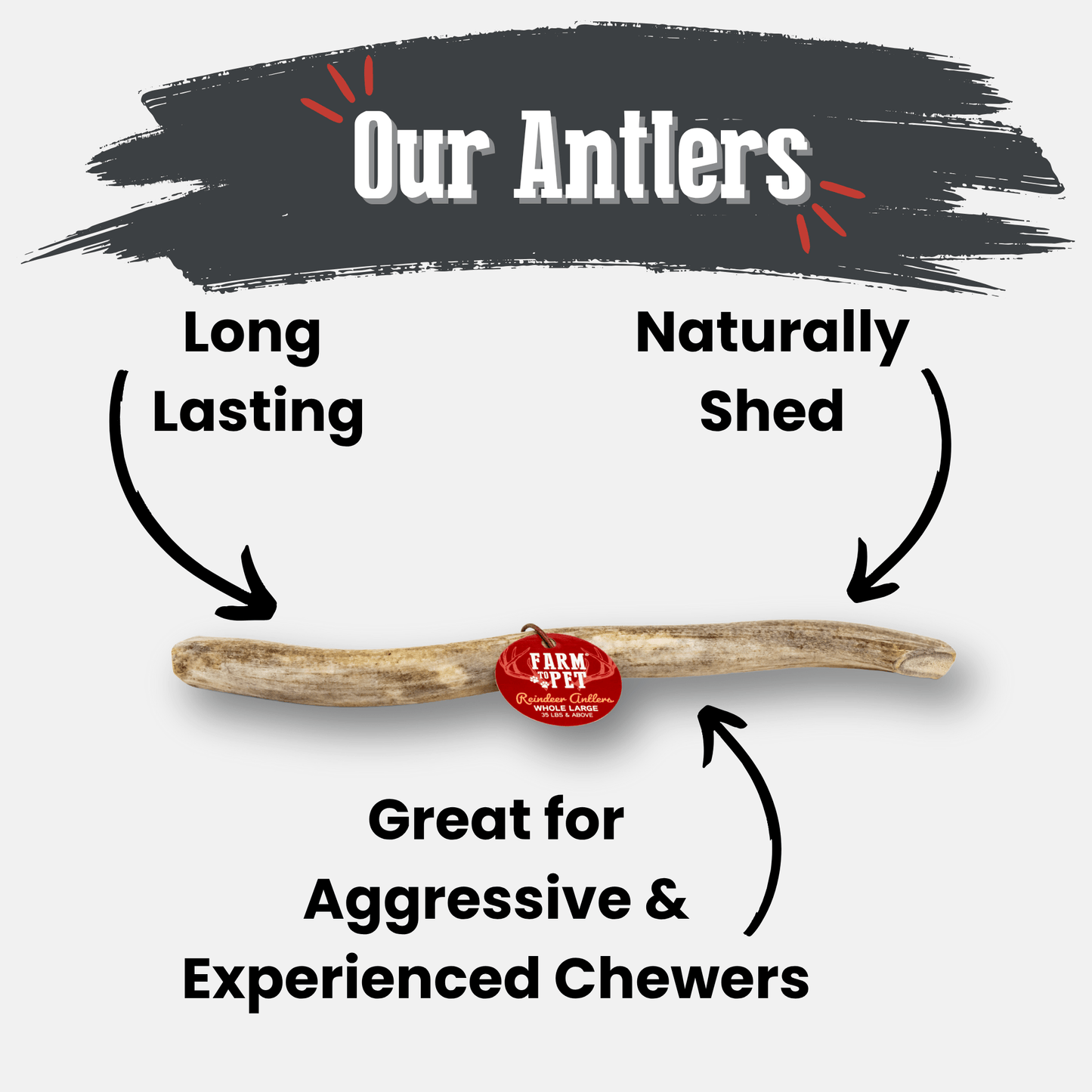Farm to Pet - Reindeer Antler Dog Chews | Organic Chews for Dogs