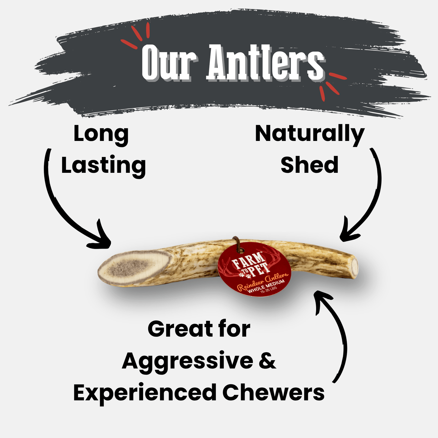 Farm to Pet - Reindeer Antler Dog Chews | Organic Chews for Dogs
