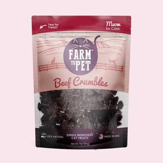 Farm to Pet - Beef Crumbles Cat Treats | High Protein Treats for Cats