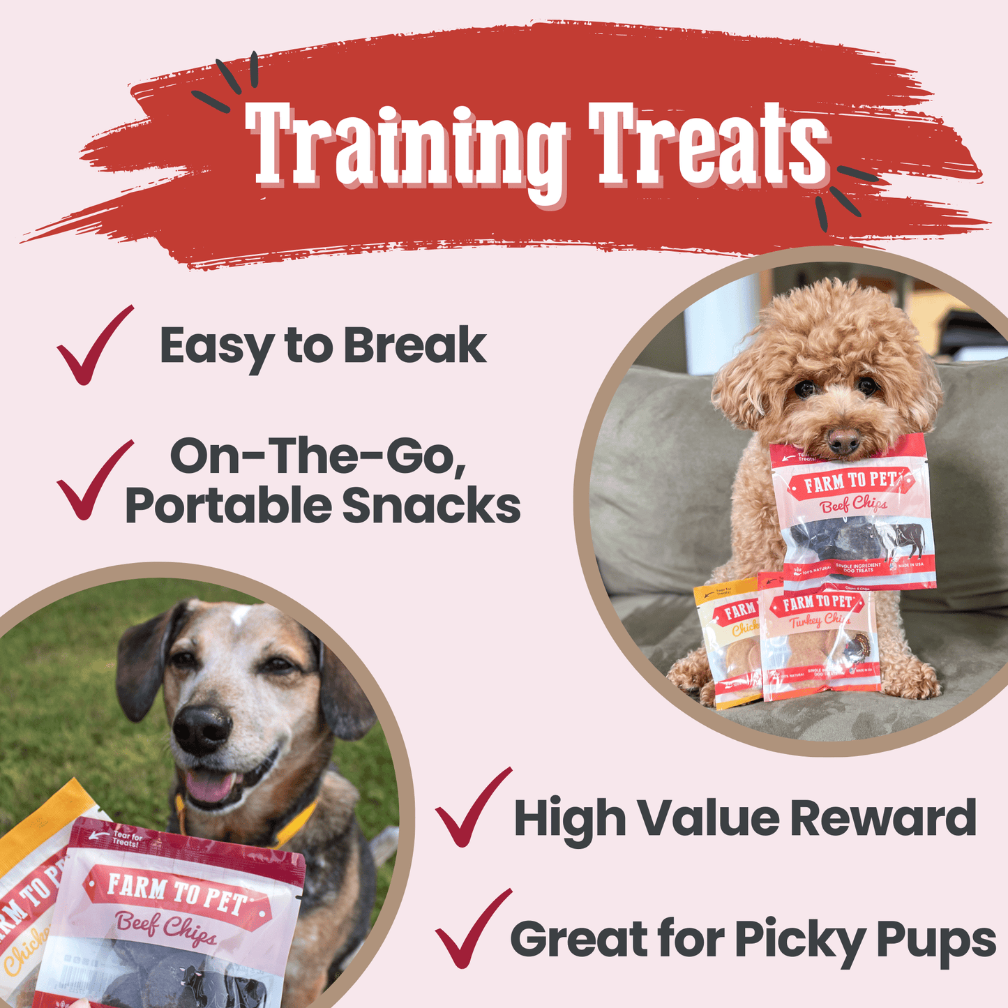 Farm to Pet - Puppy Packs 'n Snacks Dog Treat Starter Pack | Single-Ingredient Training Treats