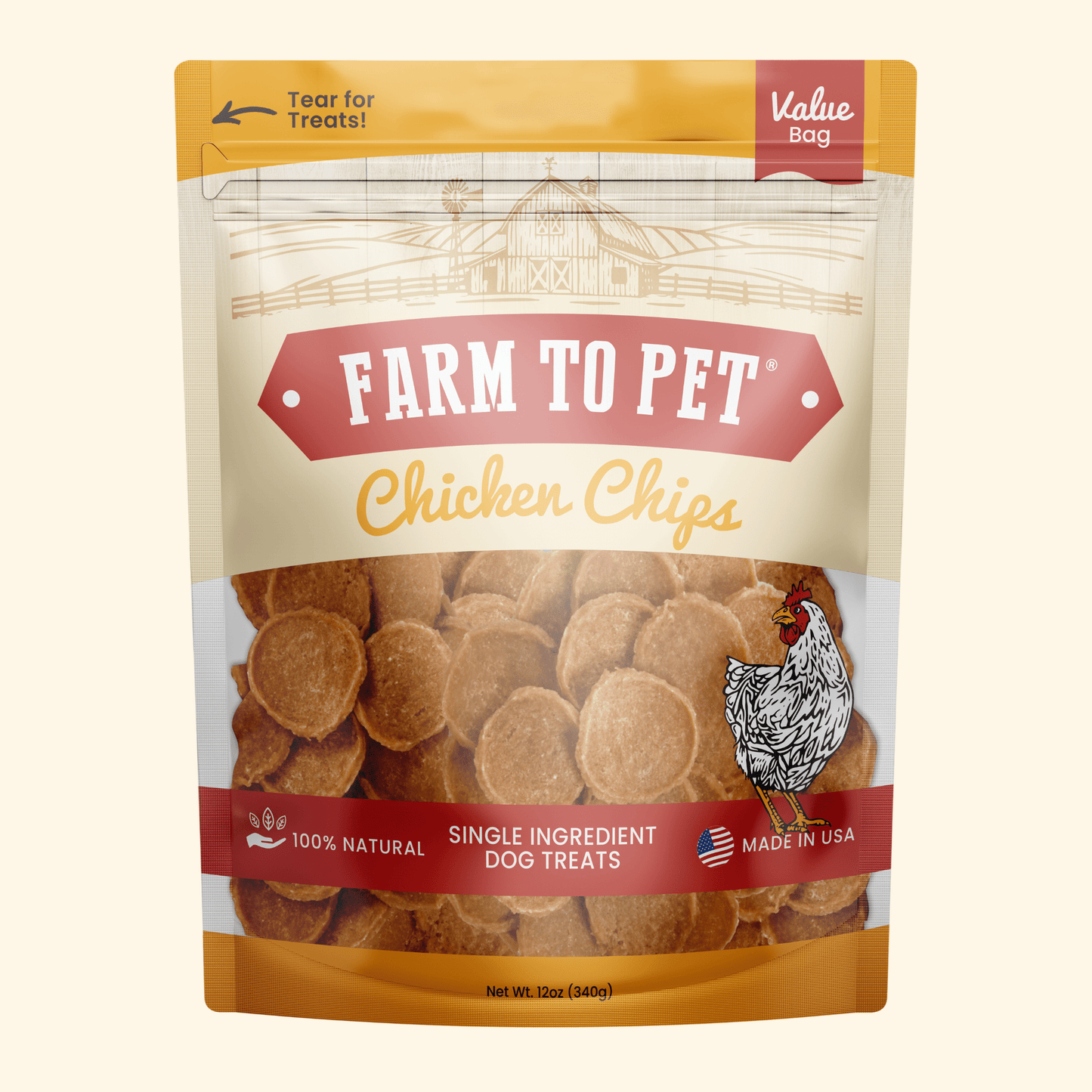 Farm to Pet - Chicken Chips for Dogs | All-Natural Single-Ingredient Dog Treats