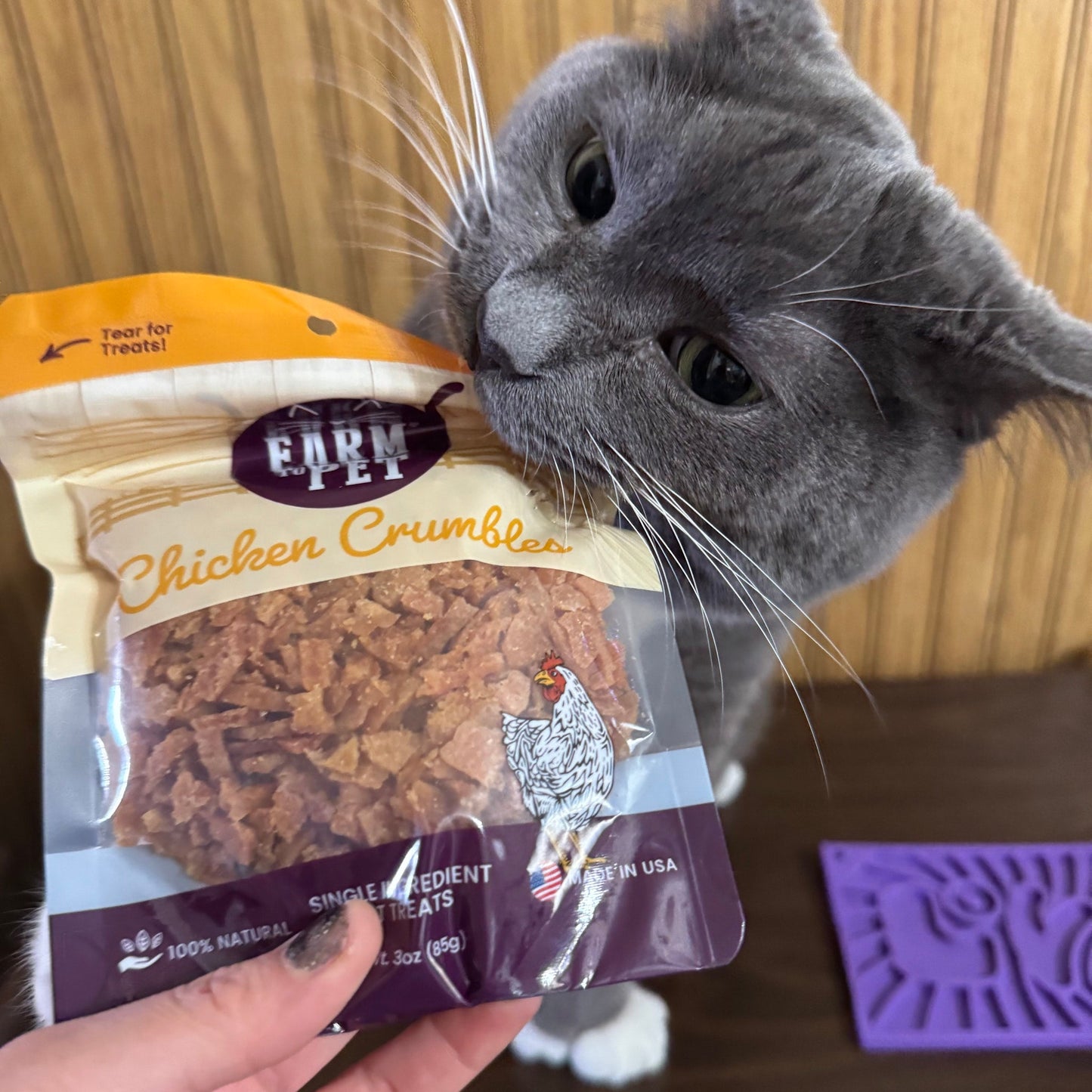 Farm to Pet - Chicken Crumbles Cat Treats | Single-Ingredient Treats for Cats