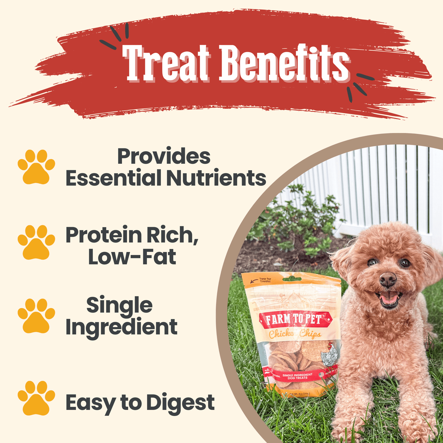 Farm to Pet - Chicken Chips for Dogs | All-Natural Single-Ingredient Dog Treats
