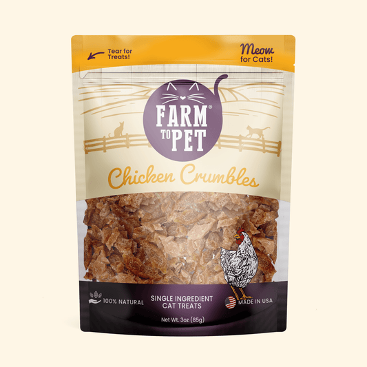 Farm to Pet - Chicken Crumbles Cat Treats | Single-Ingredient Treats for Cats