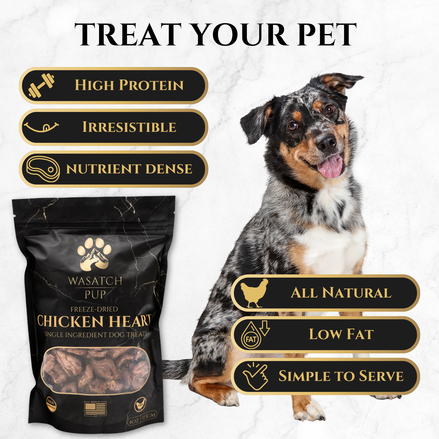 Wasatch Pup - Freeze-Dried Chicken Heart