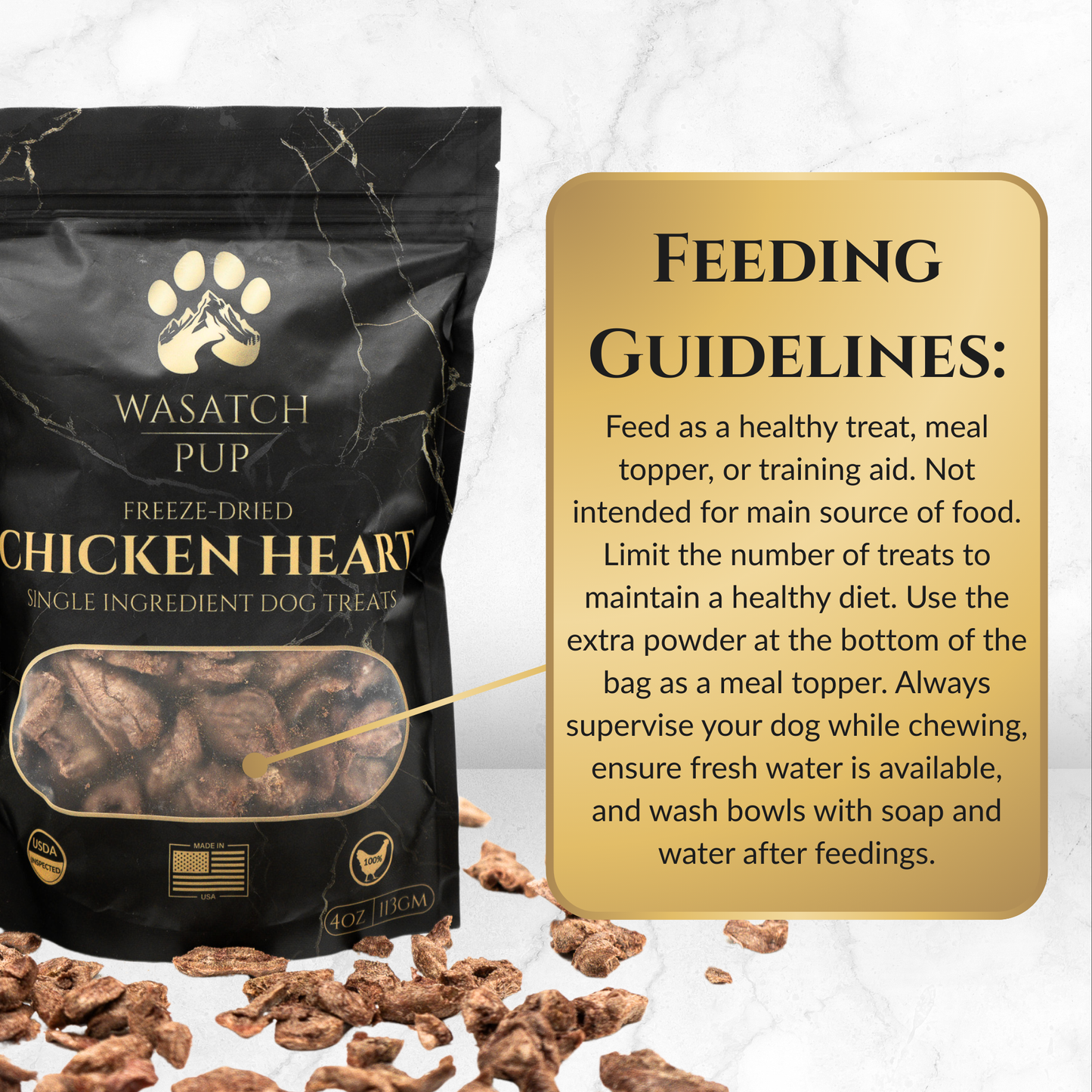 Wasatch Pup - Freeze-Dried Chicken Heart