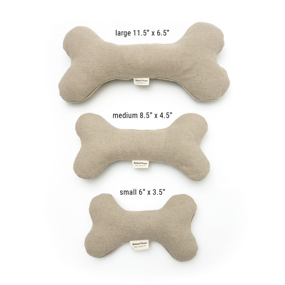 Boba & Vespa - Plush Hemp Dog Toy Bone for Gentle Chewers | Boba & Vespa