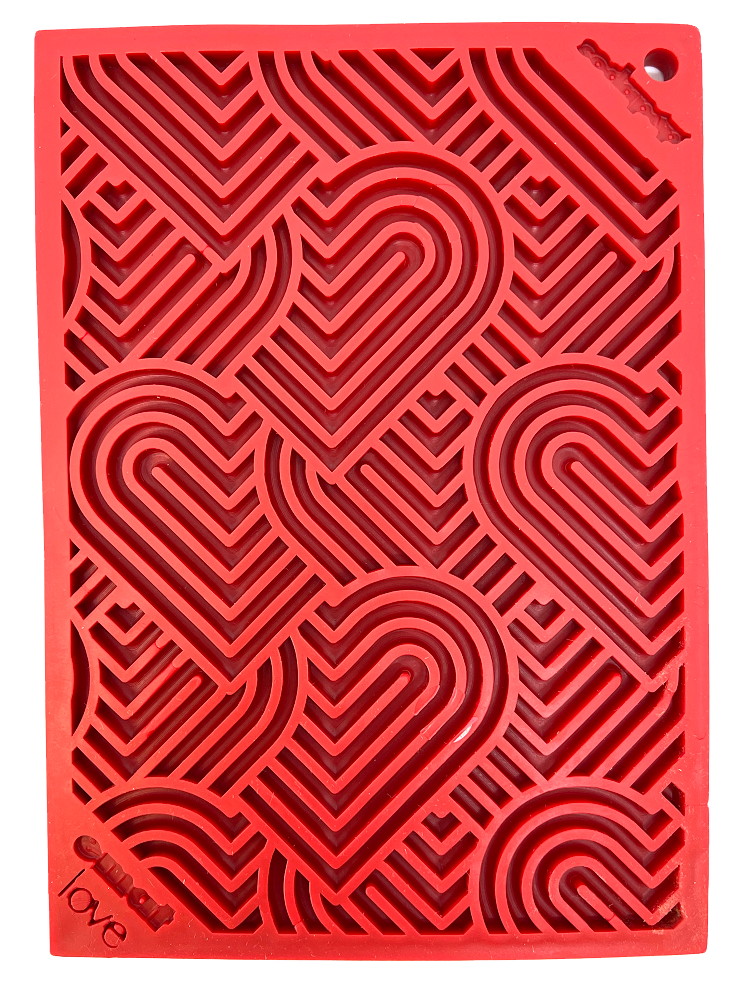 SodaPup Love eMat - Enrichment Lick Mat for Dogs and Cats| Heart Design | SodaPup