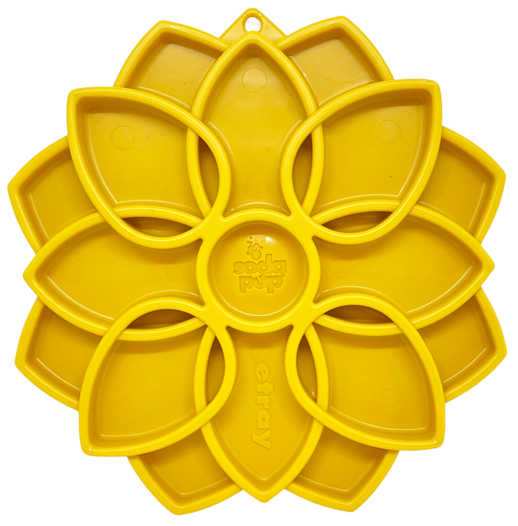 SodaPup Mandala eTray Shallow Slow Feeder Dog Bowl for Enrichment | USA Made