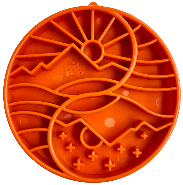 SodaPup Sun and Moon eTray - Shallow Slow Feeder Dog Bowl for Enrichment | USA Made