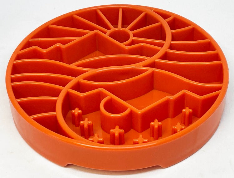 SodaPup Sun and Moon eTray - Shallow Slow Feeder Dog Bowl for Enrichment | USA Made