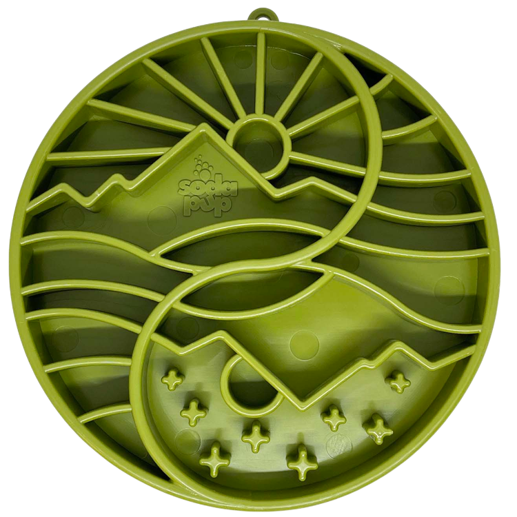SodaPup Sun and Moon eTray - Shallow Slow Feeder Dog Bowl for Enrichment | USA Made