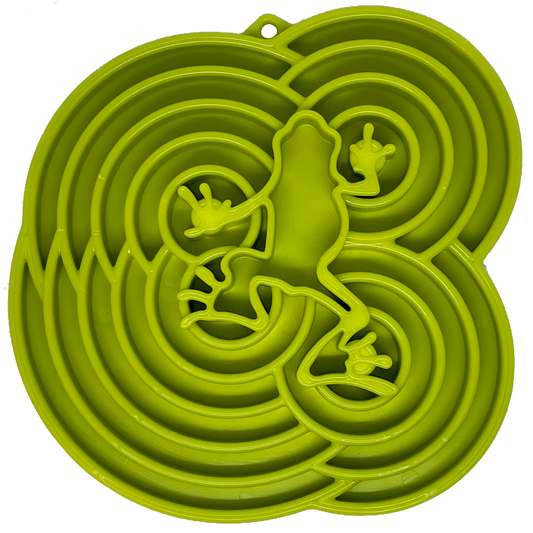 SodaPup Water Frog eTray - Shallow Slow Feeder Dog Bowl for Enrichment | USA Made