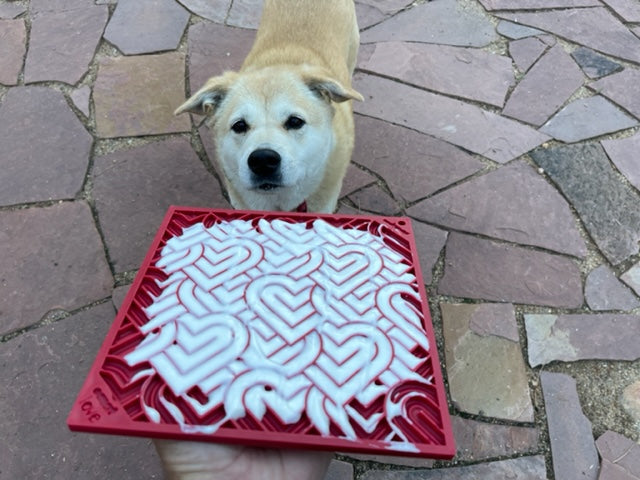 SodaPup Love eMat - Enrichment Lick Mat for Dogs and Cats| Heart Design | SodaPup