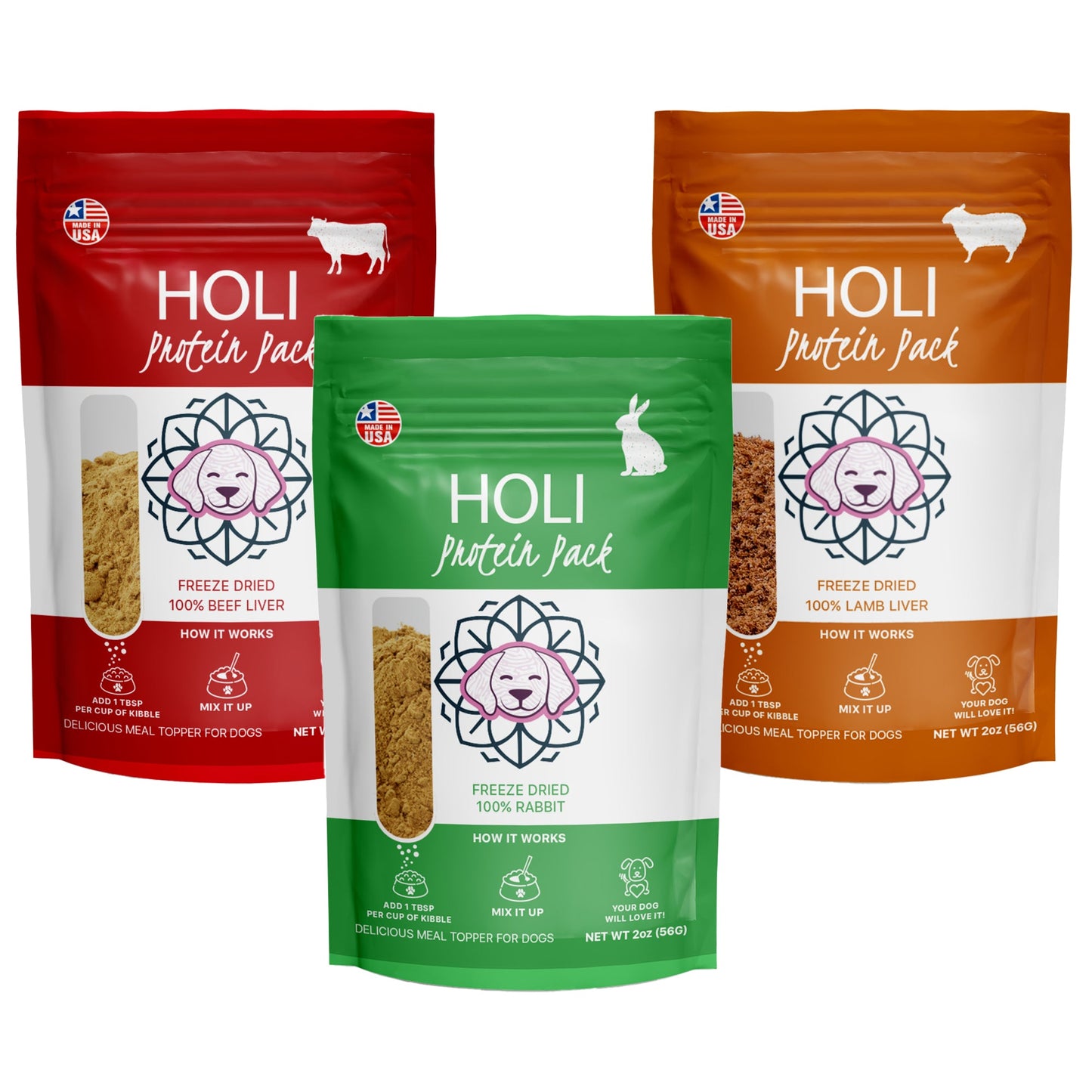 HOLI - Variety Pack Dog Food Toppers - Land Lovers