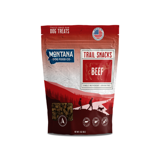 Montana Dog - Beef Heart Freeze-Dried Raw Trail Snacks (Treats) for Dogs 3oz
