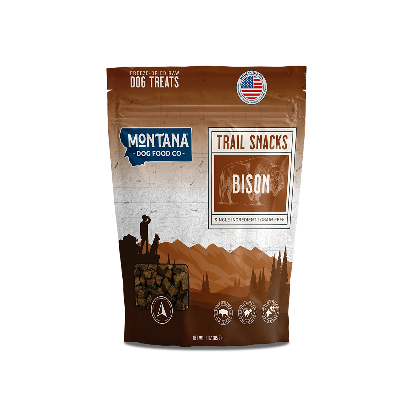 Montana Dog - Bison Liver Freeze-Dried Raw Trail Snacks (Treats) for Dogs 3oz