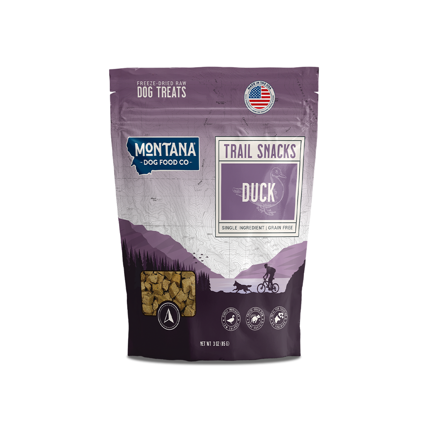 Montana Dog - Duck Freeze-dried Raw Trail Snacks (Treats) for Dogs 3oz