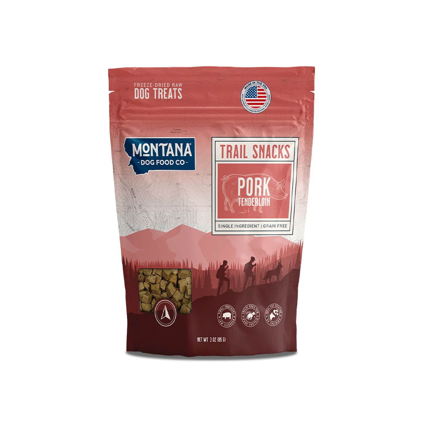 Montana Dog - Pork Tenderloin Freeze-dried Raw Trail Snacks (Treats) for Dogs 3oz