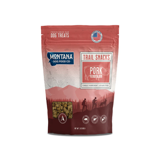 Montana Dog - Pork Tenderloin Freeze-dried Raw Trail Snacks (Treats) for Dogs 3oz
