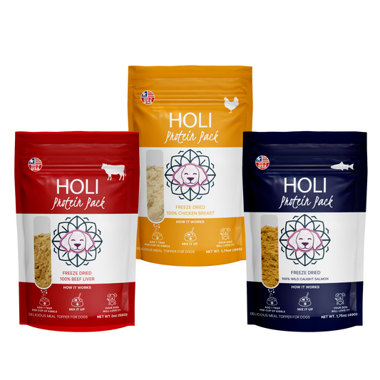 HOLI - Dog Food Topper Variety Pack - Surf, Turf, and Sky