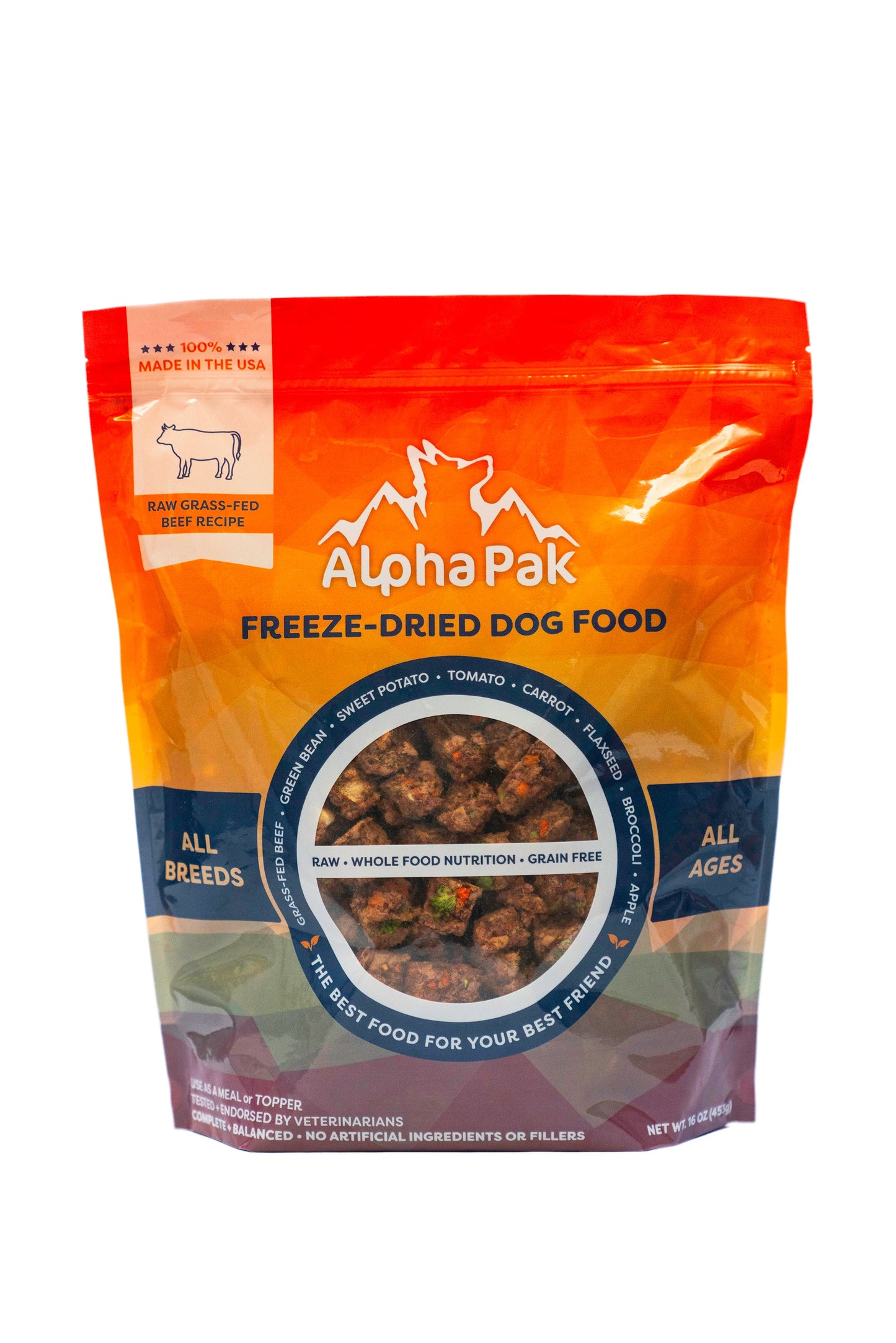 AlphaPak Freeze-Dried Raw Beef — Formulated for Dog Longevity