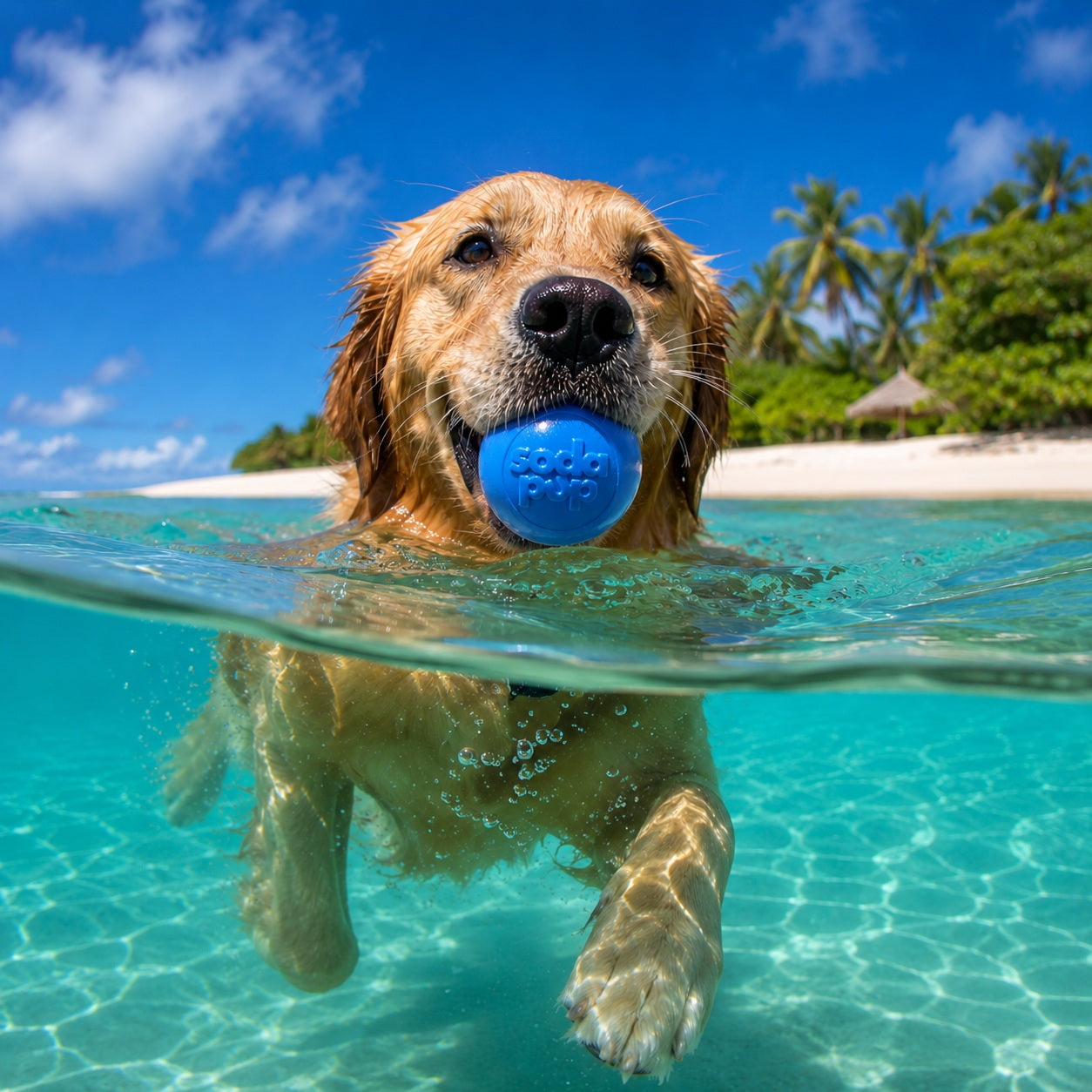 SodaPup Squeak Ball - Durable Squeaky Dog Toy, Floats, Chew Toy | USA Made
