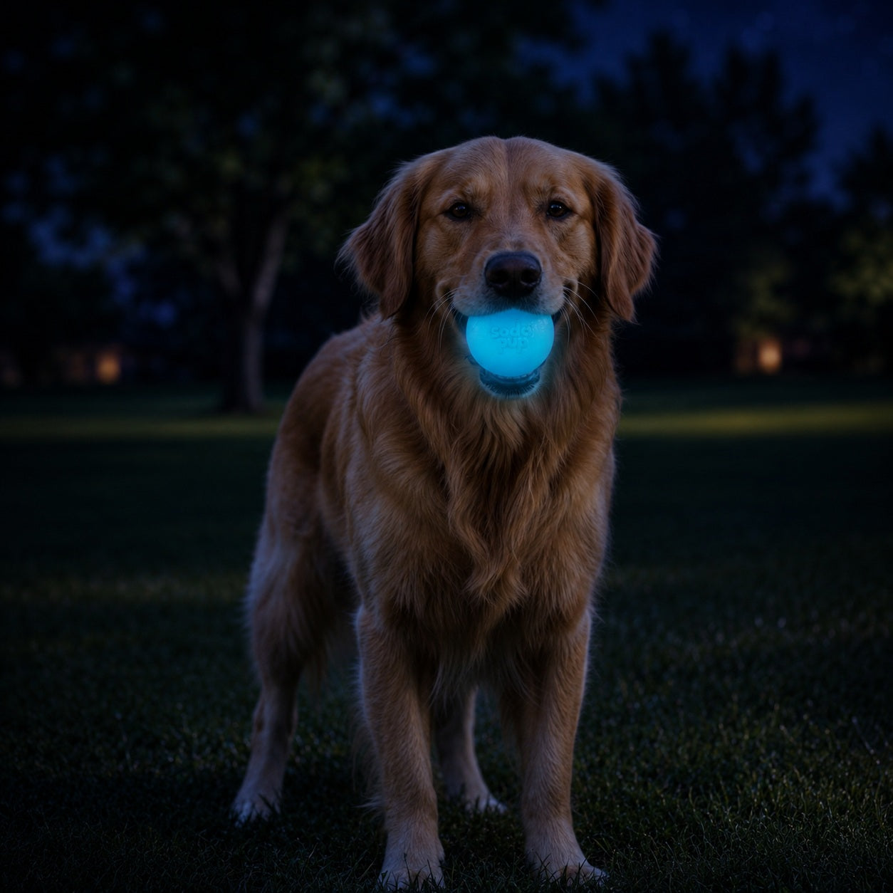 SodaPup Strobe Ball Light-Up Dog Toy - Durable Floating Chew Ball | Made in USA